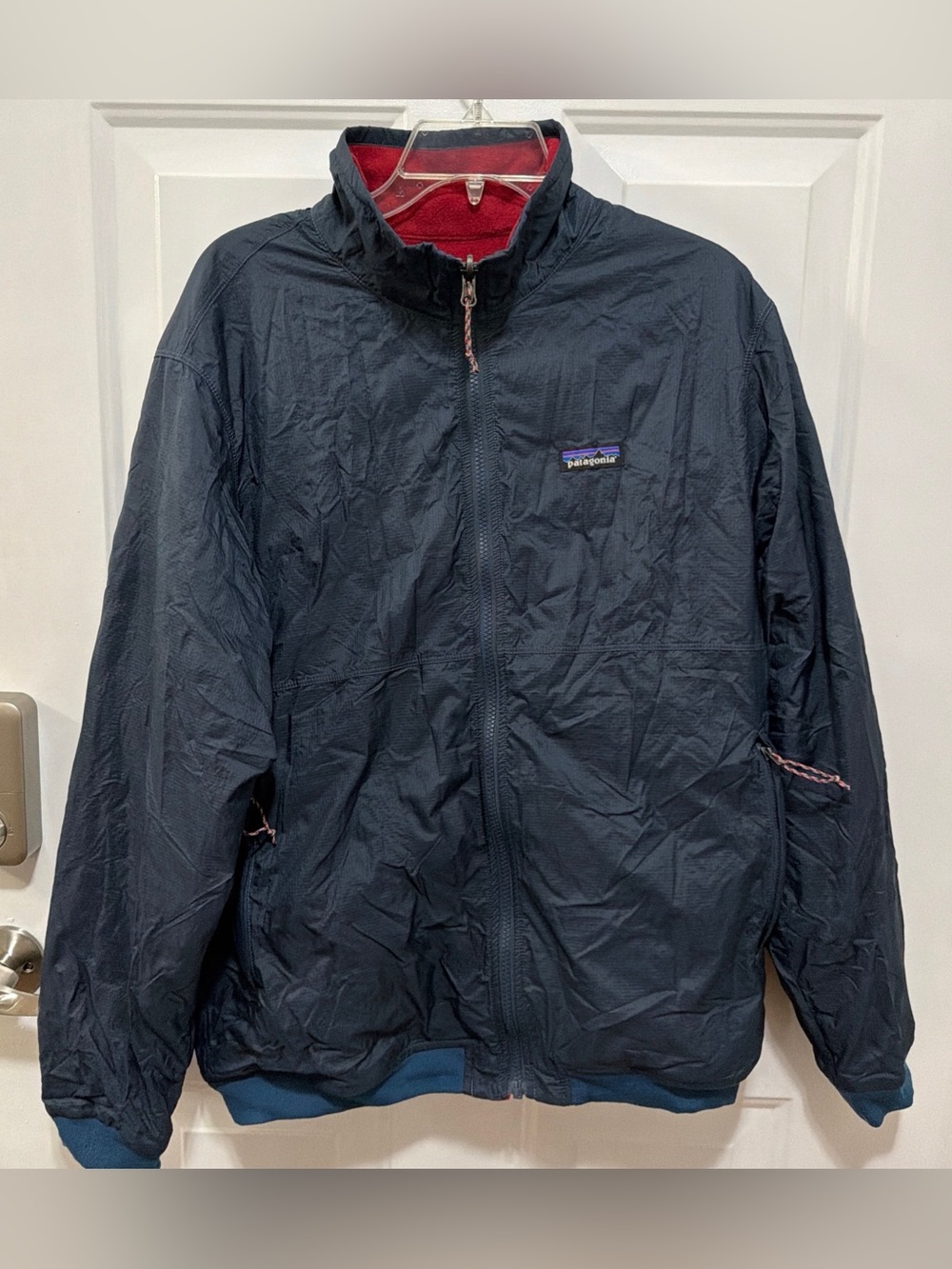 Patagonia Men's Reversible Shelled Microdini Jacket Fleece Navy Red XL? READ